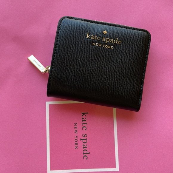 Kate Spade Staci Small Zip Around Bifold Wallet Black - Picture 13 of 15